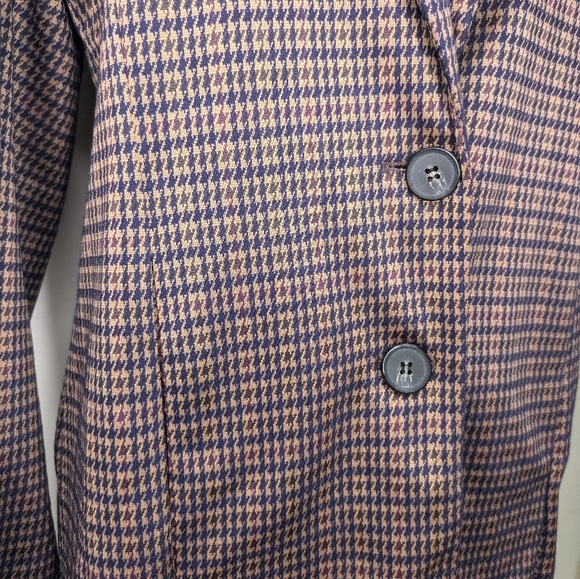 Avec Les Filles S/M Houndstooth LomglineKnit 2 Button Oversized Blazer - Picture 8 of 14